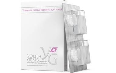 Youth Gems Тканевая маска-таблетка для лица с пептидами и женьшенем